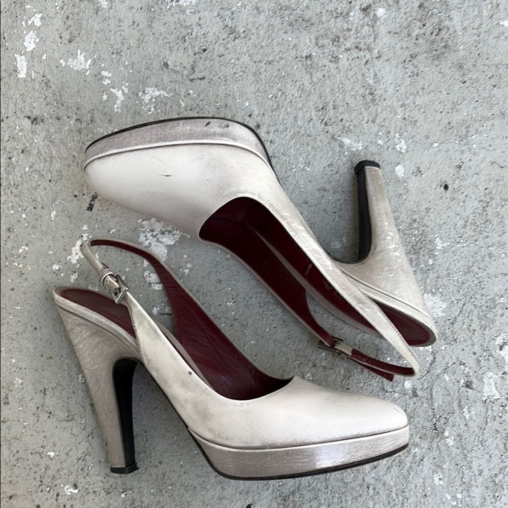 Prada Patent leather platform slingbacks